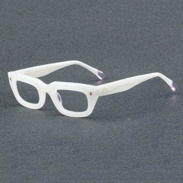 Eaman Vintage Acetate Glasses Frame Geometric Frames Southood C2 White